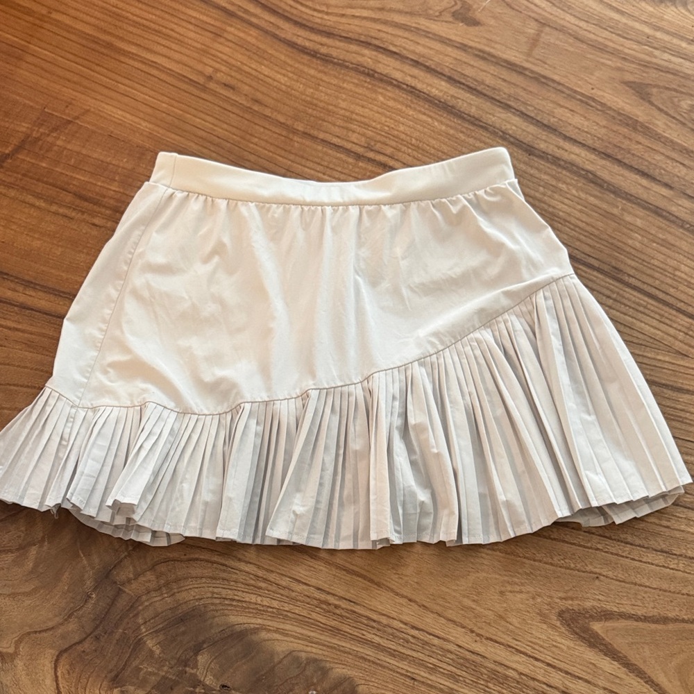 Spanks cream Pleated  tennis Skirt